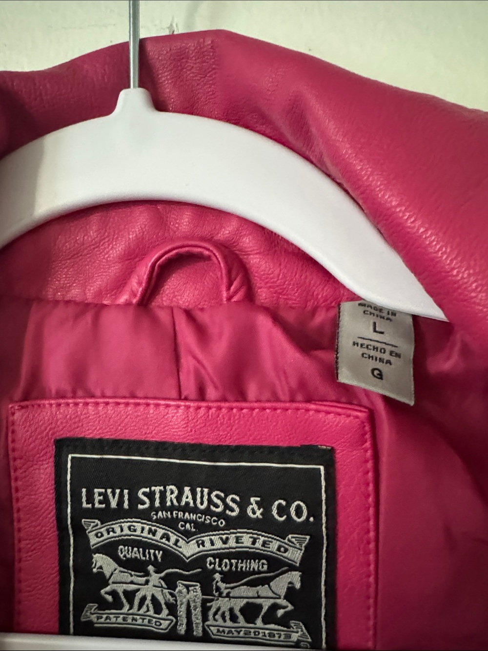 Levi's Hot Pink Moto Faux Leather Jacket - Picture 5 of 5